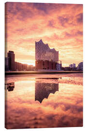 Canvas-taulu Elbhilharmonie Hamburg at sunrise - Nils Steiner