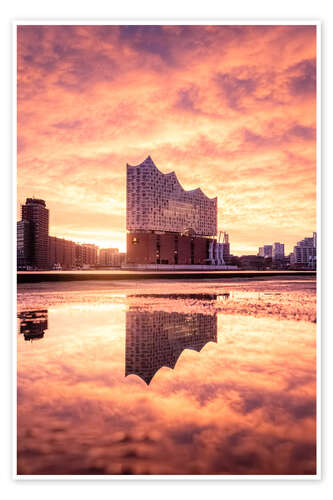 Póster Elbhilharmonie Hamburg at sunrise