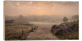 Cuadro de madera Sunrise in the summer mist - Nils Steiner