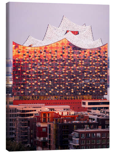 Canvas-taulu Elbhilharmonie Hamburg at sunrise
