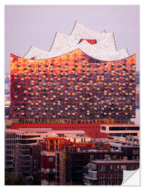 Sticker mural Elbhilharmonie Hamburg at sunrise