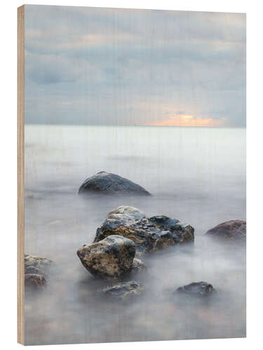 Holzbild Sonnenaufgang an der Ostsee