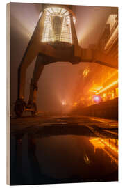 Cuadro de madera Crane in the port of Hamburg - Nils Steiner