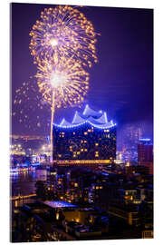 Acrylglasbild Feuerwerk über Hamburg - Nils Steiner