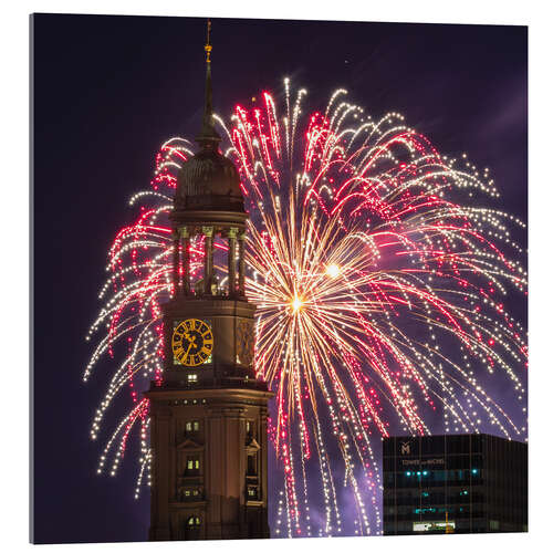Acrylglasbild Feuerwerk, Hamburg