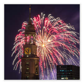 Wall print Fireworks, Hamburg - Nils Steiner