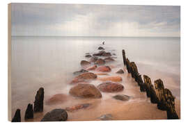 Wood print Stones by the sea - Nils Steiner