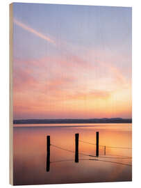 Hout print Sunrise at the lake