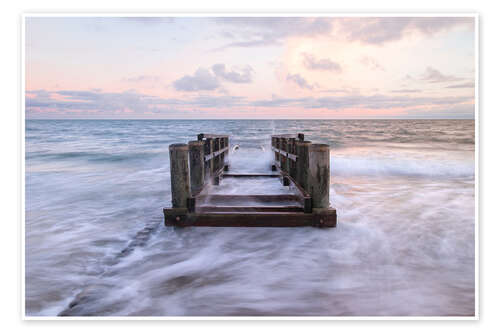 Juliste Pier and sunrise on the Baltic Sea