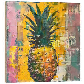 Hout print Tropical fruits - Pineapple