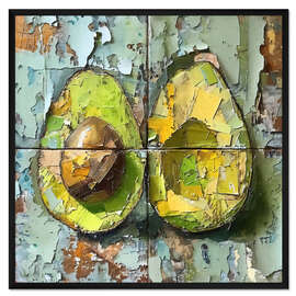 Gerahmter Kunstdruck Tropische Früchte - Avocado