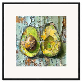 Gerahmter Kunstdruck Tropische Früchte - Avocado