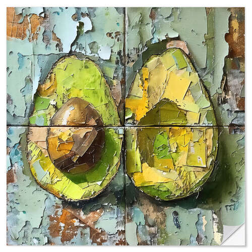Selvklebende plakat Tropical Fruits - Avocado