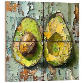 Hout print Tropical Fruits - Avocado