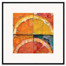 Gerahmter Kunstdruck Orangenscheiben