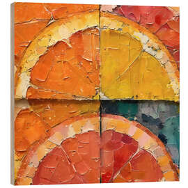 Wood print Orange slices - Willow Studio
