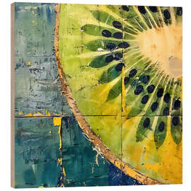 Holzbild Tropische Früchte - Kiwis