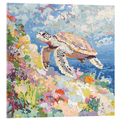 Acrylic print Colourful Turtle