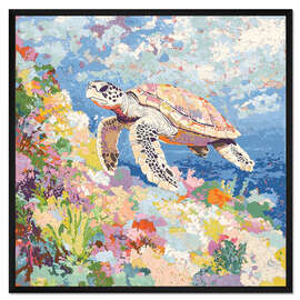 Gerahmter Kunstdruck Bunte Schildkröte