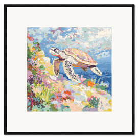 Impression artistique encadrée Colourful Turtle