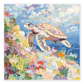Póster Colourful Turtle