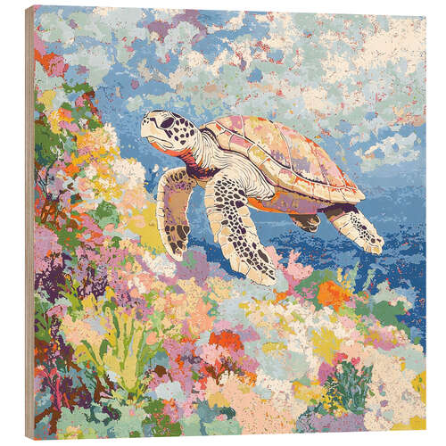 Puutaulu Colourful Turtle