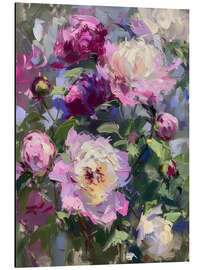 Magnettafel Lila Pfingstrosen