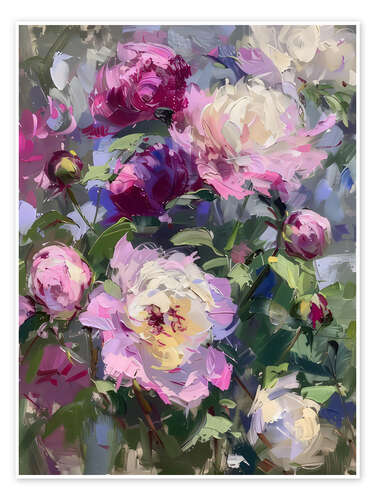 Póster Purple Peonies