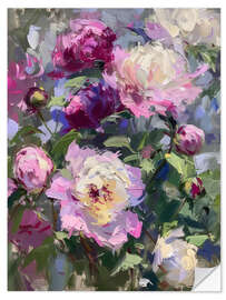 Naklejka na ścianę Purple Peonies