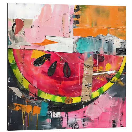 Aluminium print Watermelon in modern still life