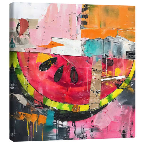 Tableau sur toile Watermelon in modern still life