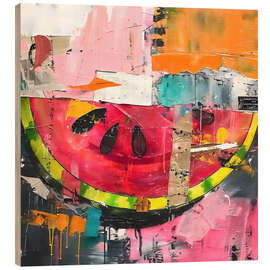 Tableau en bois Watermelon in modern still life - RileyB