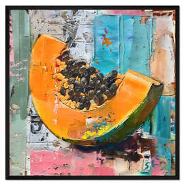 Gerahmter Kunstdruck Tropische Früchte - Papaya