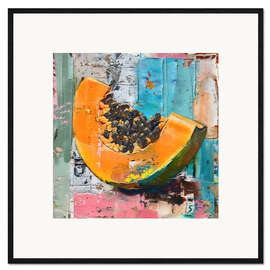 Gerahmter Kunstdruck Tropische Früchte - Papaya