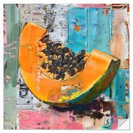 Selvklebende plakat Tropical Fruits - Papaya