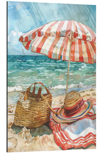 Aluminium print Striped Umbrella