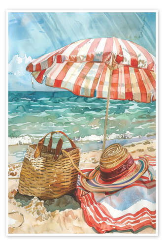 Plakat Striped Umbrella