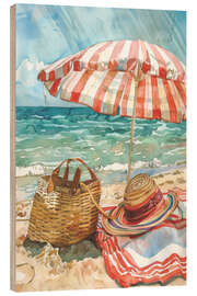 Obraz na drewnie Striped Umbrella - LSR Design Studio