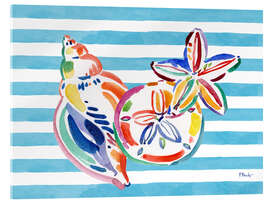 Cuadro de metacrilato Colourful shells on beach towel - Paul Brent