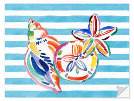 Wandsticker Bunte Muscheln auf Strandtuch - Paul Brent