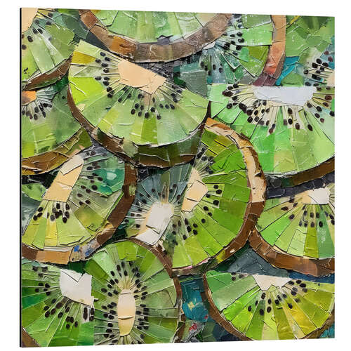 Aluminium print Kiwi slices