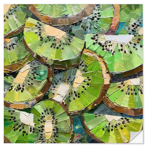 Sticker mural Kiwi slices