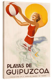 Holzbild Playas de Guipuzcoa - Vintage Travel Collection