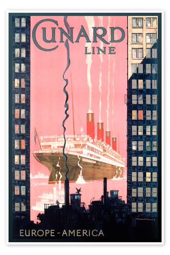 Póster Cunard Line Europe-America