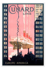 Obra artística Cunard Line Europe-America - Vintage Travel Collection