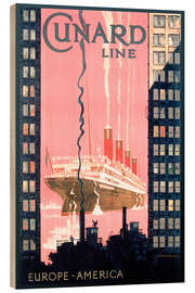 Holzbild Cunard Line Europe-America - Vintage Travel Collection