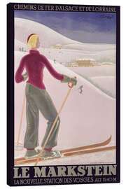 Tableau sur toile Le Markstein - Chemins de Fer d'Alsace et de Lorraine - Vintage Ski Collection