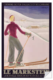 Sticker mural Le Markstein - Chemins de Fer d'Alsace et de Lorraine - Vintage Ski Collection