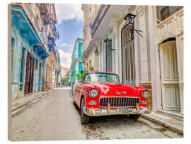 Holzbild Rotes Oldtimer - Assaf Frank
