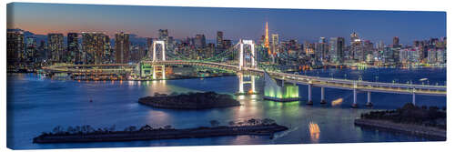 Lærredsbillede Rainbow Bridge Panorama, Tokyo, Japan